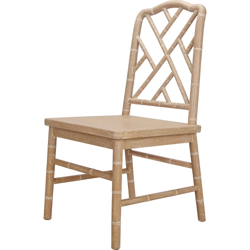 Islena Dining Chair in Brushed Sand Beige Finish Wood (Set of 2)
